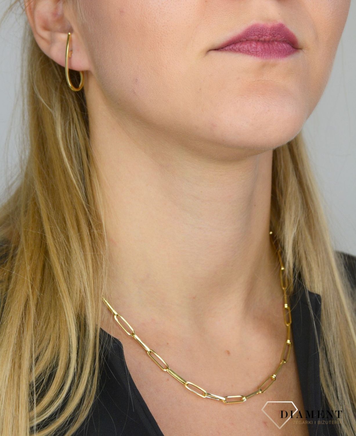 Złote kolczyki koła 585 gładkie polaris DIA-KLC-E5LBJAN06-102 OR205574.jpg